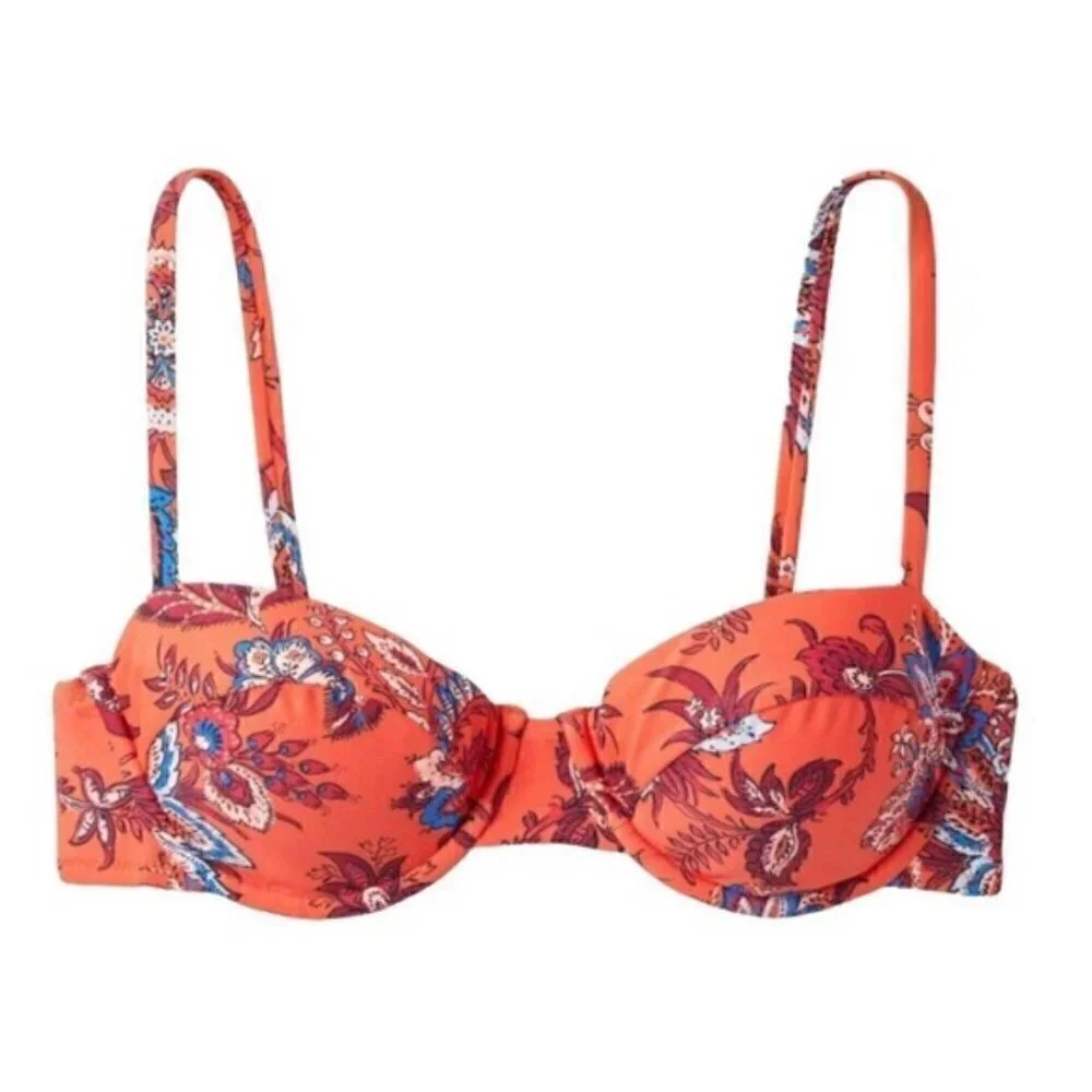 RHODE X Target Large Leafy Floral Print Underwire Bikini Swim Top LARGE NWOT